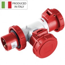 Αντάπτορ Βιομηχανικό Φις Αρσενικό 16A 4P 230V σε 2 Φις Θηλυκό 4P 16A IP67 EC690732